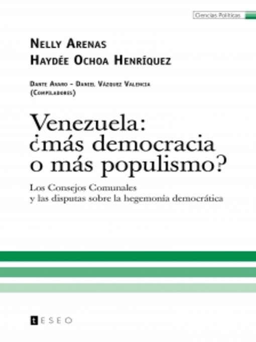 Title details for Venezuela: ¿más democracia o más populismo? by Nelly Arenas - Available
